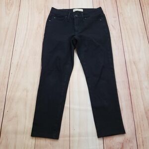 Gap 1969 True Skinny Jeans Womens 25R Black Crop Denim Zip Fly Five‎ Pocket